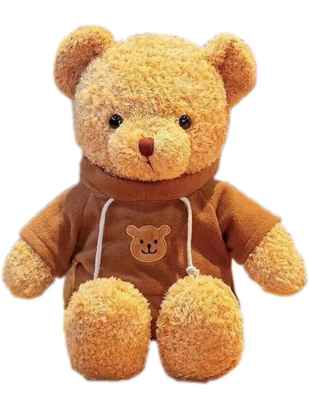 Plush Brown Teddy Bear in Brown Hoodie - Soft Kids Toy new